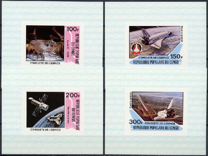 Congo 1981 Conquest of Space Deluxe Sheetlet Set Congo 1981 Conquest of Space Deluxe Sheetlet Set