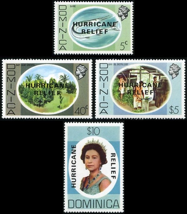 1979 The 1975 Difinitive Stamps Overprinted HURRICANE RELIEF 1979 The 1975 Difinitive Stamps Overprinted HURRICANE RELIEF