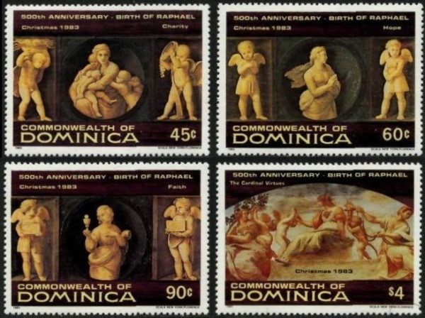 1983 Christmas, 500th Birth Anniversary of Raphael Stamps 1983 Christmas, 500th Birth Anniversary of Raphael Stamps