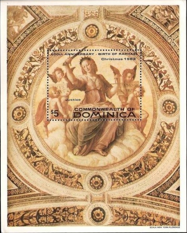 1983 Christmas, 500th Birth Anniversary of Raphael Souvenir Sheet 1983 Christmas, 500th Birth Anniversary of Raphael Souvenir Sheet