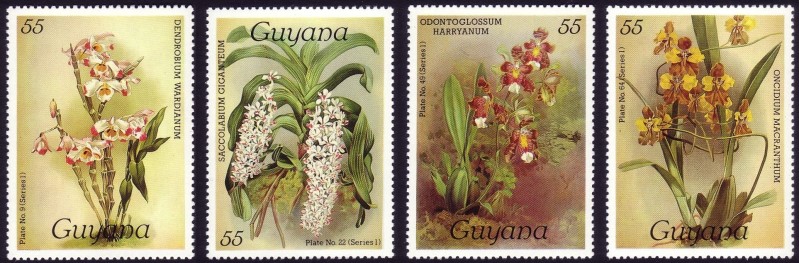 1986-7 Reichenbachia Orchids Watermarked (2nd set) Stamps 1986-7 Reichenbachia Orchids Watermarked (2nd set) Stamps