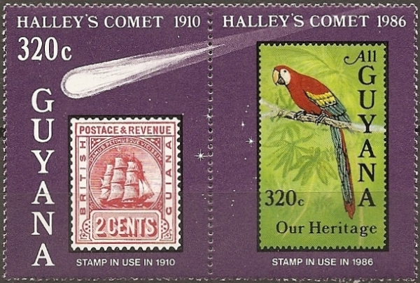 1986 Appearance of Halley's Comet Stamp Pair 1986 Appearance of Halley's Comet Stamp Pair