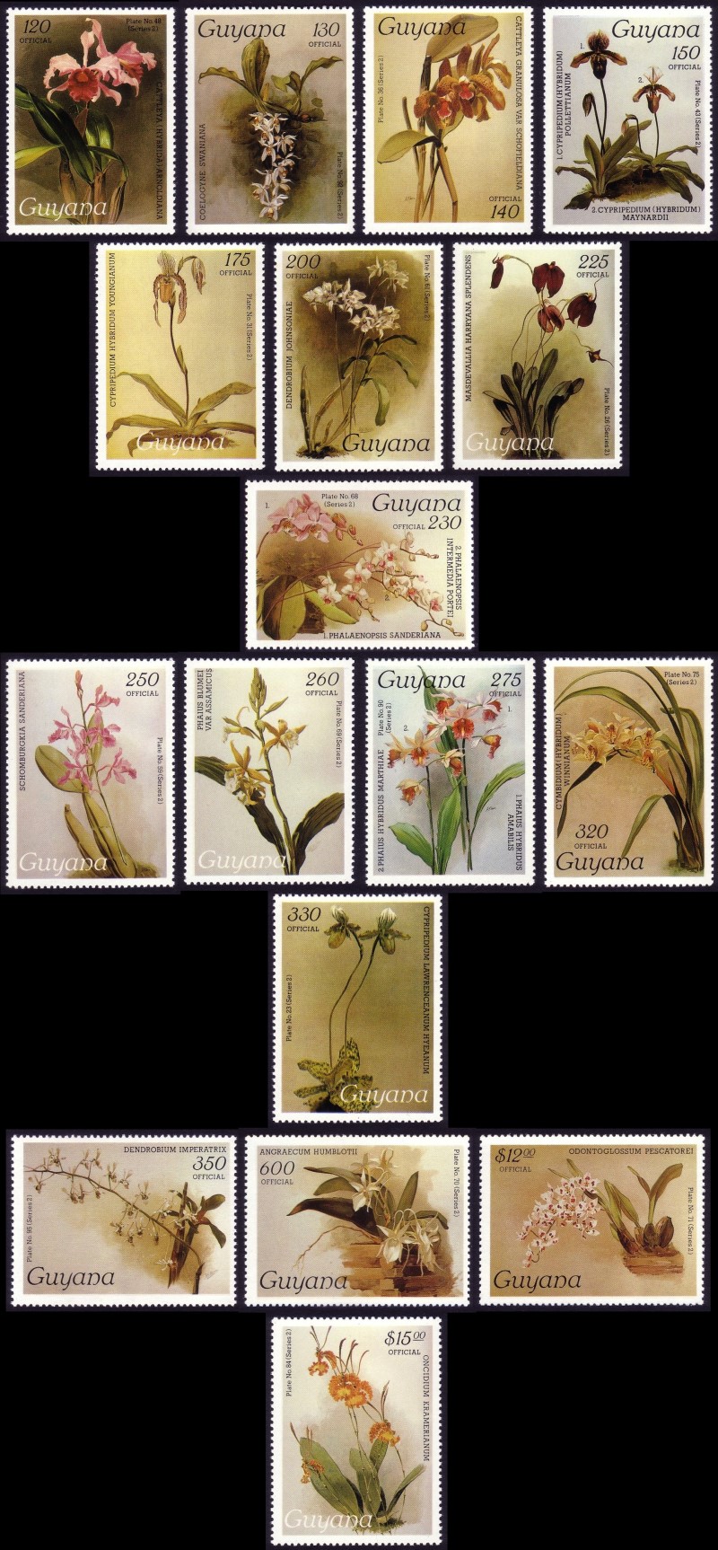 1987 Centenary of Publication of Sanders' Reichenbachia Orchids Official Stamps 1987 Centenary of Publication of Sanders' Reichenbachia Orchids Official Stamps