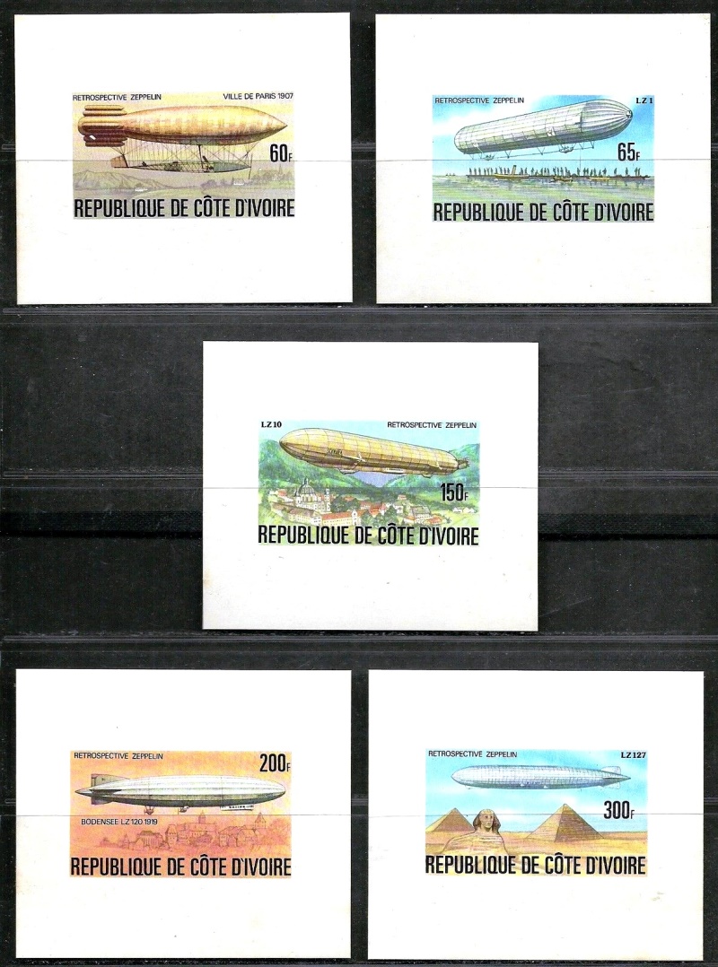 Ivory Coast 1977 History of the Zeppelin Deluxe Sheetlet Set Ivory Coast 1977 History of the Zeppelin Deluxe Sheetlet Set