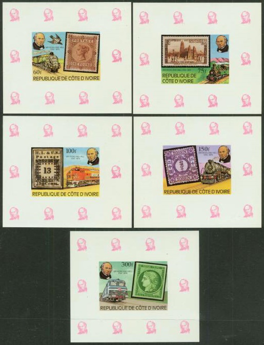 Ivory Coast 1979 Death Centenary of Sir Rowland Hill Deluxe Sheetlet Set Ivory Coast 1979 Death Centenary of Sir Rowland Hill Deluxe Sheetlet Set