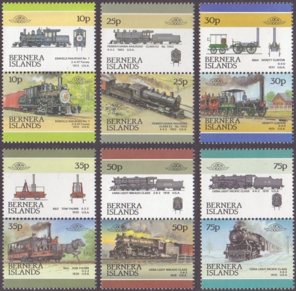 1981 Bernera Islands Leaders of the World, Locomotives (1st series) Stamps 1981 Bernera Islands Leaders of the World, Locomotives (1st series) Stamps