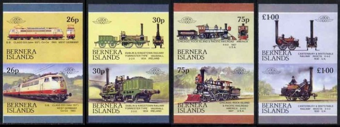 1983 Bernera Islands Leaders of the World, Locomotives (2nd series) Imperforate Stamps 1983 Bernera Islands Leaders of the World, Locomotives (2nd series) Imperforate Stamps