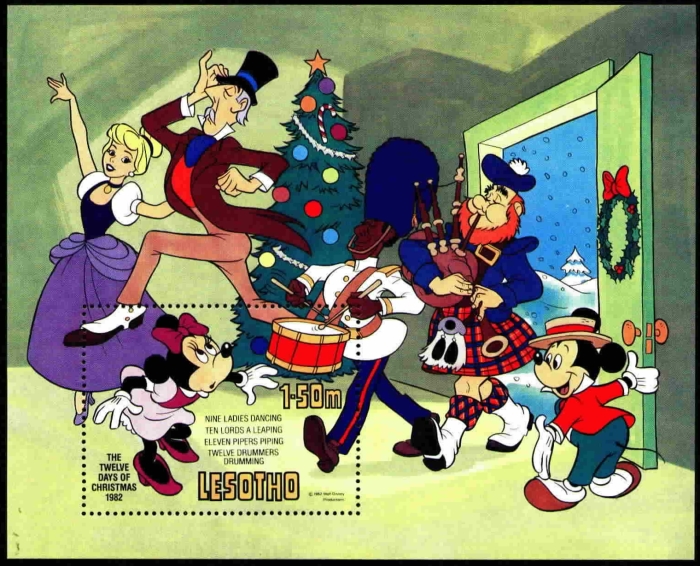 1982 Christmas, Disney Souvenir Sheet 1982 Christmas, Disney Souvenir Sheet