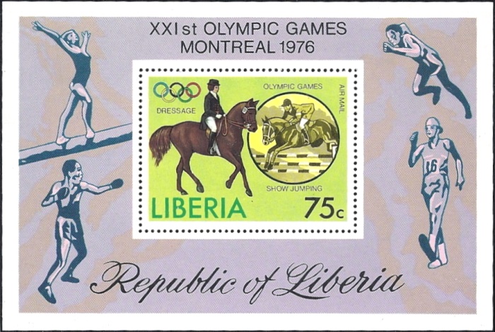 Liberia 1976 21st Olympic Games, Montreal Souvenir Sheet Liberia 1976 21st Olympic Games, Montreal Souvenir Sheet