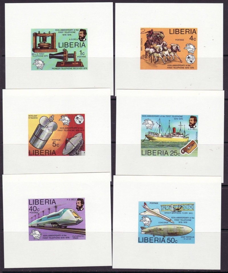 Liberia 1976 Centenary of the First Telephone Call Deluxe Sheetlet Set Liberia 1976 Centenary of the First Telephone Call Deluxe Sheetlet Set