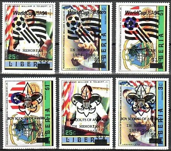 Liberia 1976 Inauguration of President Tolbert Stamps with Unauthorized Overprints Liberia 1976 Inauguration of President Tolbert Stamps with Unauthorized Overprints