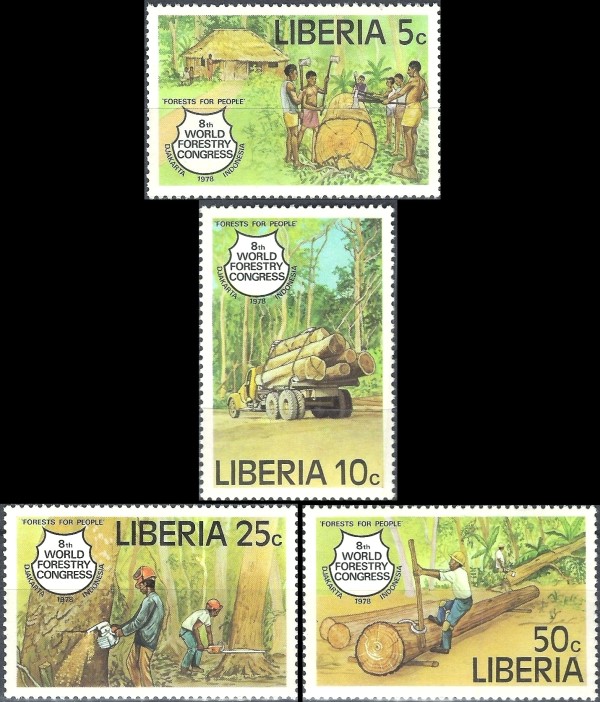 Liberia 1978 8th World Forestry Congress Stamps Liberia 1978 8th World Forestry Congress Stamps