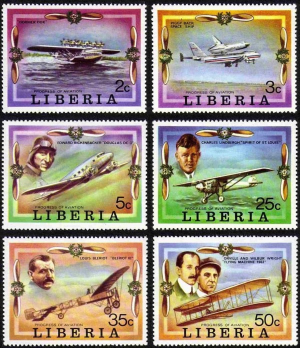 Liberia 1978 Progress of Aviation Stamps Liberia 1978 Progress of Aviation Stamps