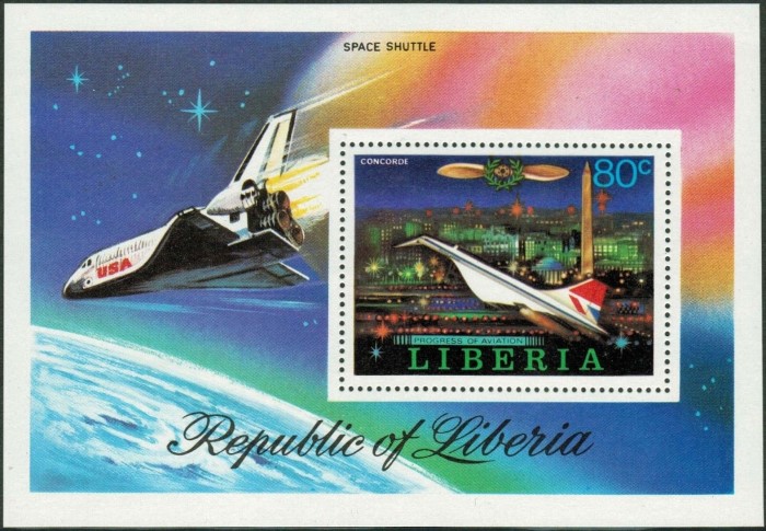 Liberia 1978 Progress of Aviation Souvenir Sheet Liberia 1978 Progress of Aviation Souvenir Sheet