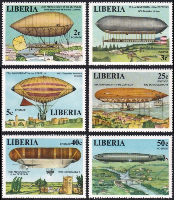 Liberia 1978 75th Anniversary of the Zeppelin Stamps Liberia 1978 75th Anniversary of the Zeppelin Stamps