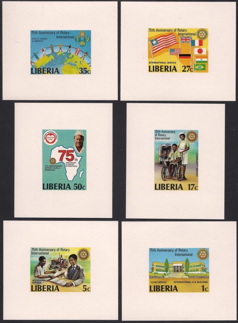 Liberia 1979 75th Anniversary of Rotary International Deluxe Sheetlet Set Liberia 1979 75th Anniversary of Rotary International Deluxe Sheetlet Set