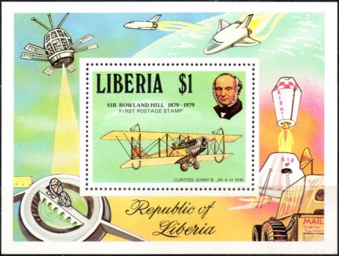 Liberia 1979 Death Centenary of Sir Rowland Hill Souvenir Sheet Liberia 1979 Death Centenary of Sir Rowland Hill Souvenir Sheet