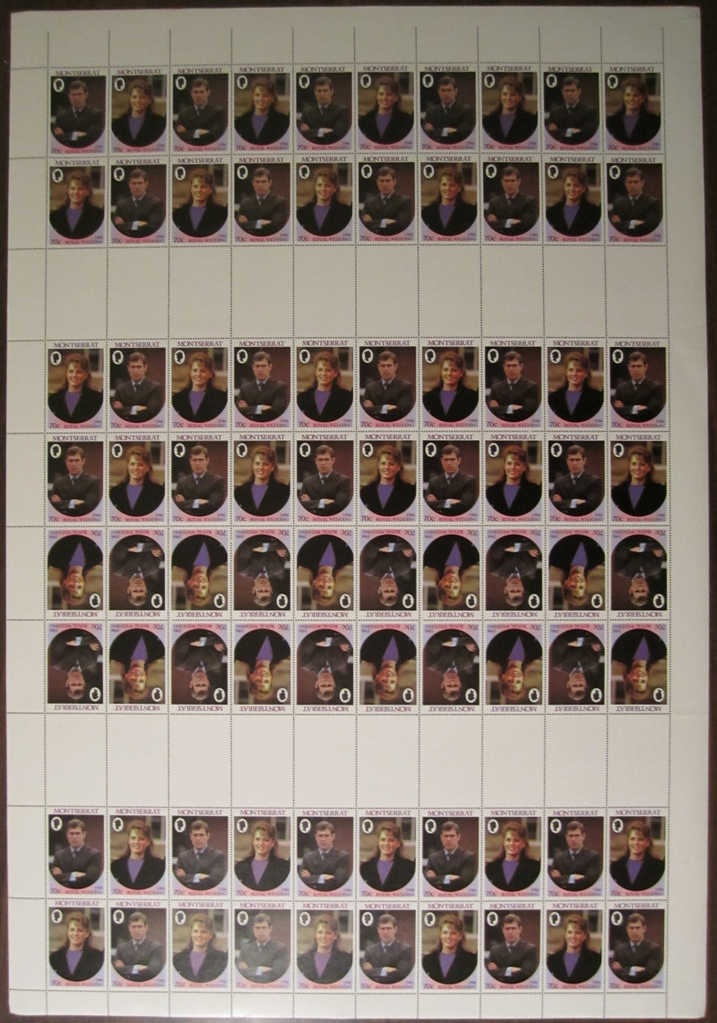 Montserrat 1986 Royal Wedding Genuine Uncut Press Sheet