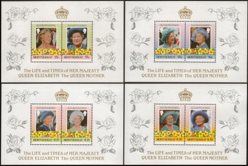 1985 Life and Times of Queen Elizabeth the Queen Mother Unissued Souvenir Sheet Set