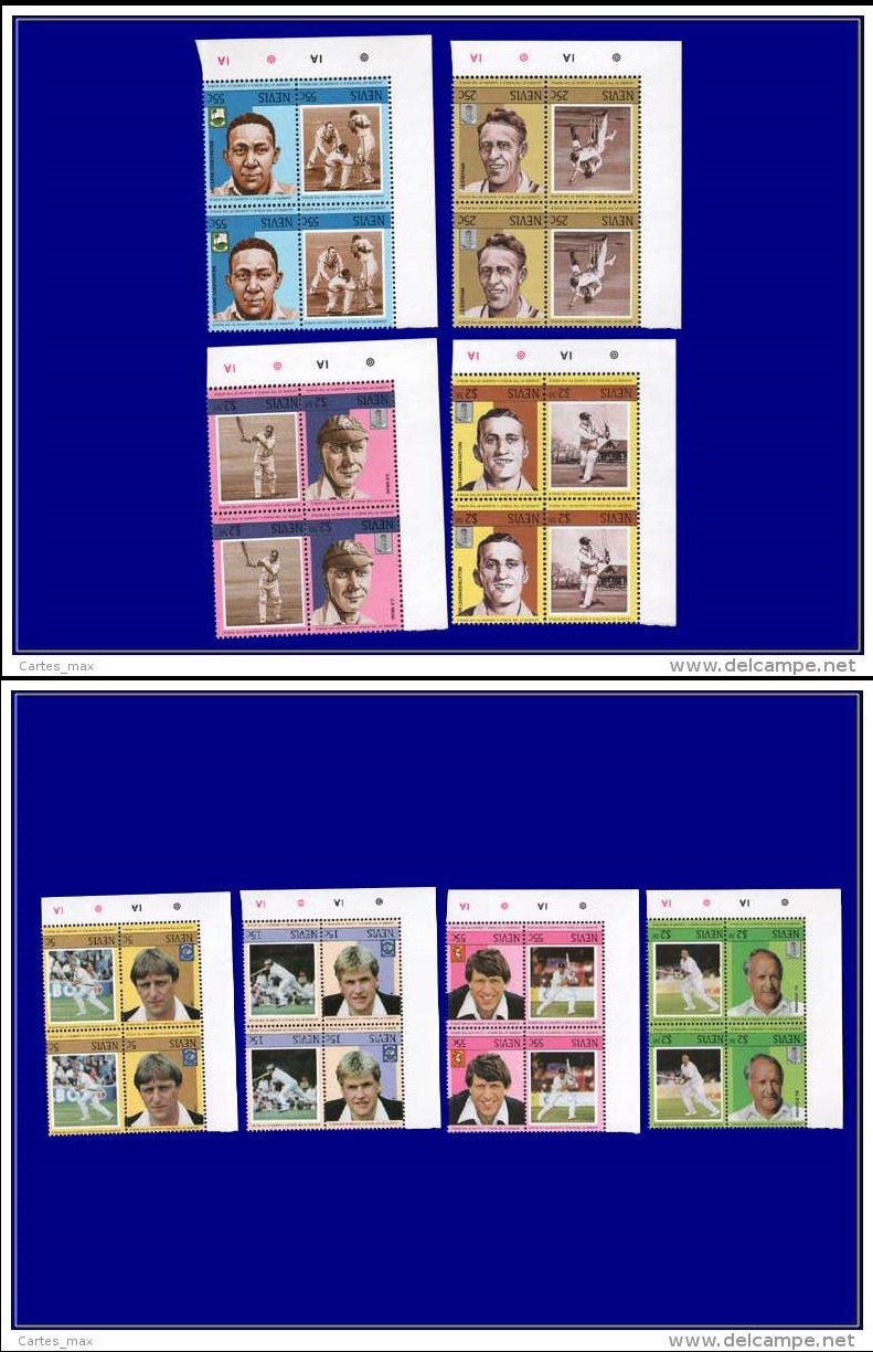 Nevis 1984 Cricket Players Inverted Stamp Forgery Set Nevis 1984 Cricket Players Inverted Stamp Forgery Set