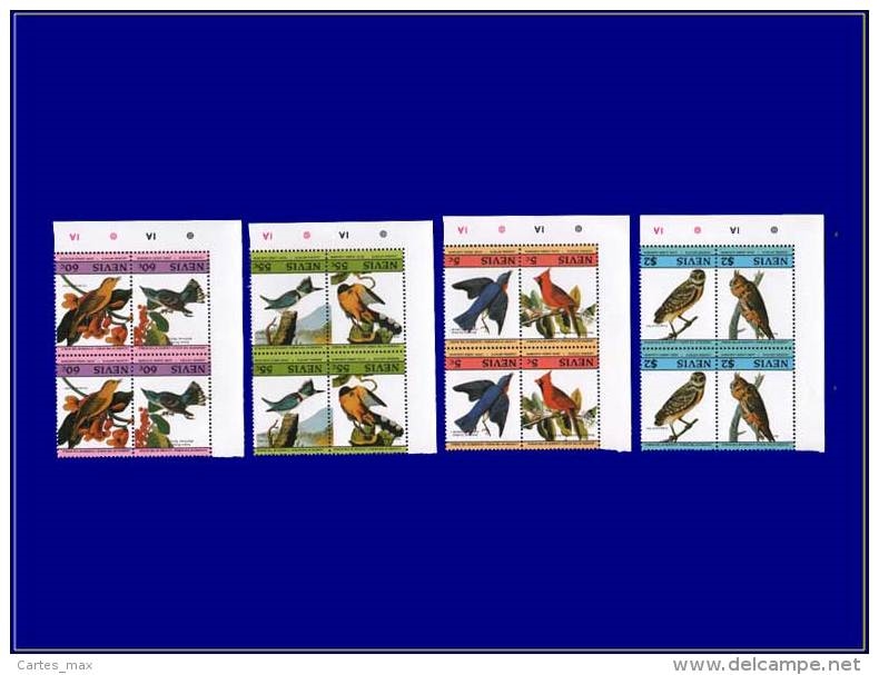 Nevis 1985 Audubon Birds Perforated Inverted Stamp Forgery Set
