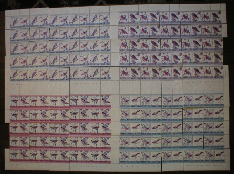 1985 Birth Bicentenary of John J. Audubon Birds Error (missing yellow) Rebuilt Press Sheet