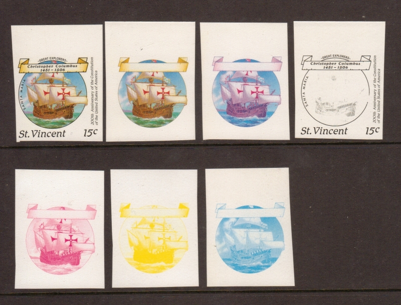 1988 Discovery of America Progressive Color Proofs