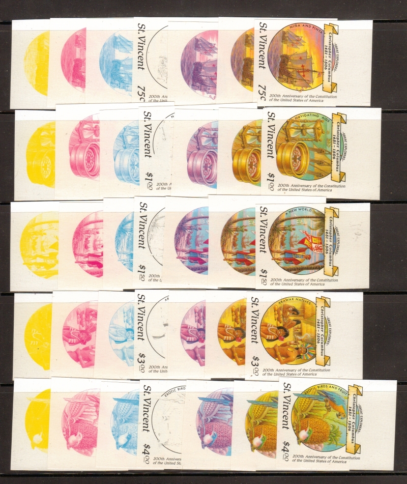 1988 Discovery of America Progressive Color Proofs