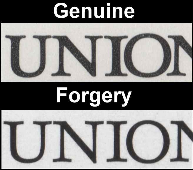 Union Island 1986 Royal Wedding Fake with Original Comparison of the Fonts
