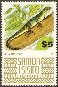 1972-6 Definitive $5 Green Tree Lizard Stamp 1972-6 Definitive $5 Green Tree Lizard Stamp