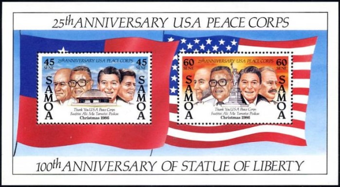1986 Christmas, Centenary of the Statue of Liberty Souvenir Sheet 1986 Christmas, Centenary of the Statue of Liberty Souvenir Sheet