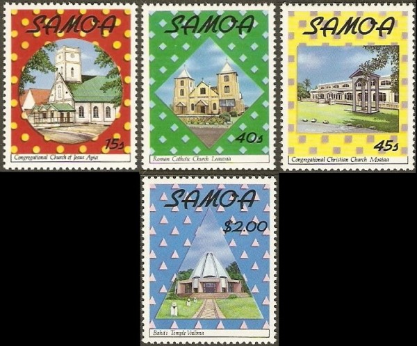 1988 Christmas, Samoan Churches Stamps 1988 Christmas, Samoan Churches Stamps