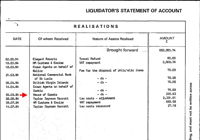 Proof that the Format International Security Printers had ties with The House of Questa Proof that the Format International Security Printers had ties with The House of Questa
