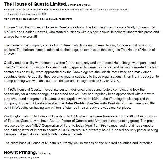 Snapshot of Stampprinters.info reference for The House of Questa Printers Snapshot of Stampprinters.info reference for The House of Questa Printers