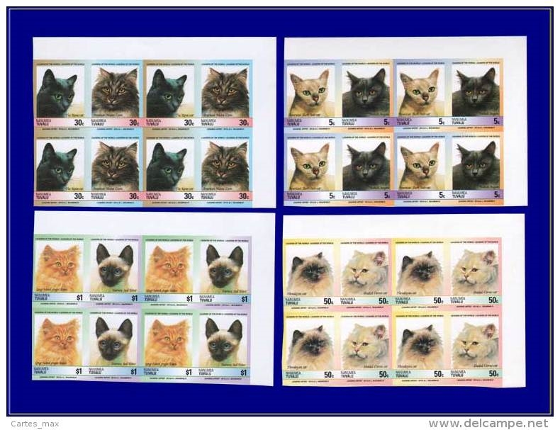 Tuvalu Nanumea 1985 Cats Imperforate Forgery Set