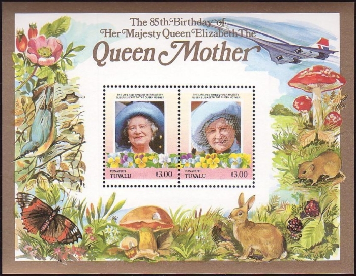 1985 Leaders of the World Life and Times of Queen Elizabeth, The Queen Mother Restricted Printing $3.00 Souvenir Sheet