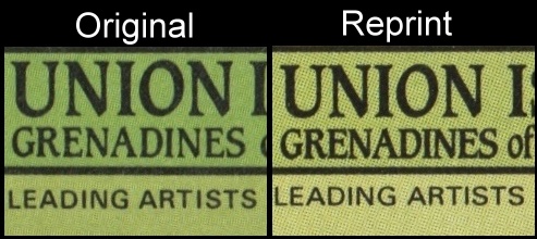 The Forged Unauthorized Reprint Union Island 1985 Audubon Birds Scott 188 Color Comparison