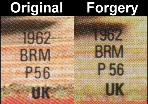 Saint Vincent Union Island 1986 Automobiles 10c Fake with Original Comparison of the Fonts