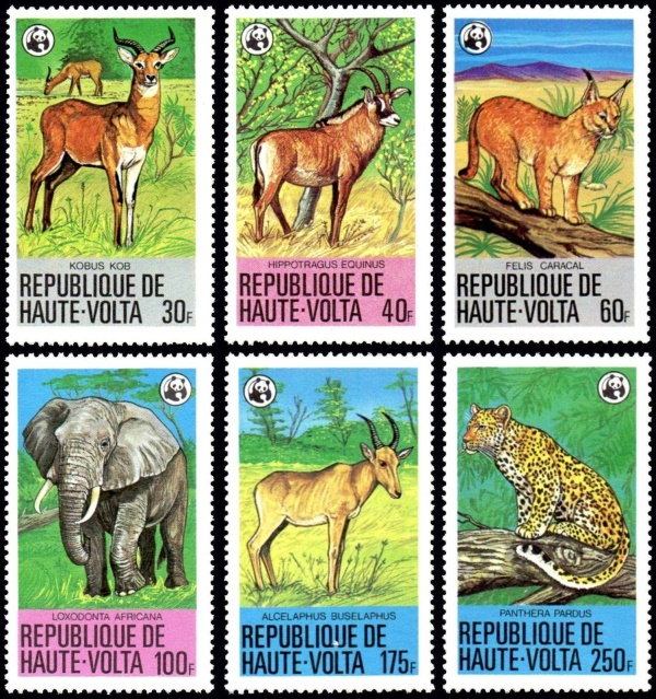 Upper Volta 1979 Endangered Animals (WWF) Stamps Upper Volta 1979 Endangered Animals (WWF) Stamps