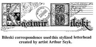 Kasimir Bileski Correspondence Letterhead