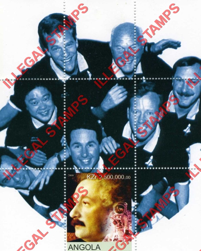 Angola 2000 Albert Einstein and the Moon Landing Illegal Stamp Souvenir Sheet of 1 Angola 2000 Albert Einstein and the Moon Landing Illegal Stamp Souvenir Sheet of 1