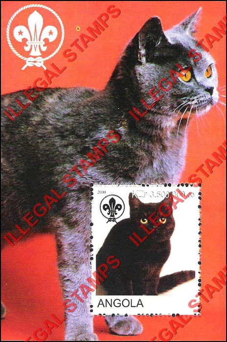 Angola 2000 Cats Illegal Stamp Souvenir Sheets of 1 (Sheet 2) Angola 2000 Cats Illegal Stamp Souvenir Sheets of 1 (Sheet 2)