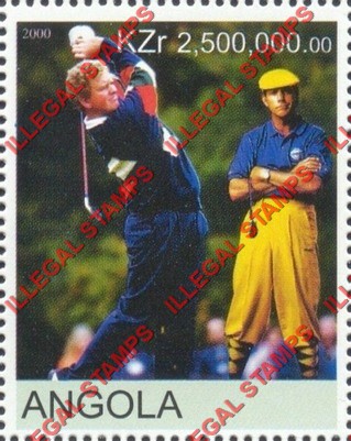 Angola 2000 Colin Montgomerie Illegal Stamp Angola 2000 Colin Montgomerie Illegal Stamp