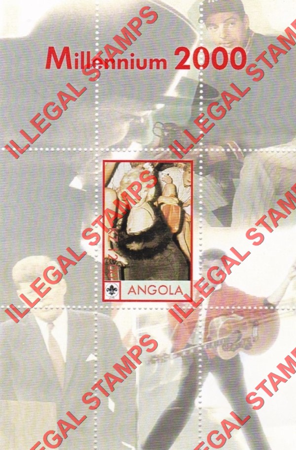 Angola 2000 Millennium 2000 Illegal Stamp Souvenir Sheet of 1 Angola 2000 Millennium 2000 Illegal Stamp Souvenir Sheet of 1