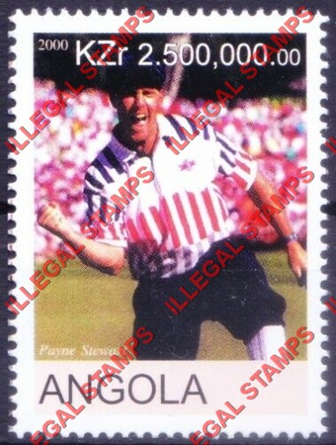 Angola 2000 Payne Stewart Illegal Stamp Angola 2000 Payne Stewart Illegal Stamp