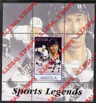 Angola 2000 Wayne Gretzky Hockey Illegal Stamp Souvenir Sheet of 1 Angola 2000 Wayne Gretzky Hockey Illegal Stamp Souvenir Sheet of 1