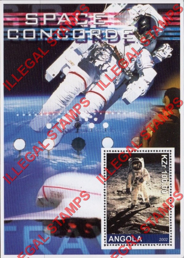Angola 2002 Space Concorde Illegal Stamp Souvenir Sheets of 1 (Sheet 2) Angola 2002 Space Concorde Illegal Stamp Souvenir Sheets of 1 (Sheet 2)
