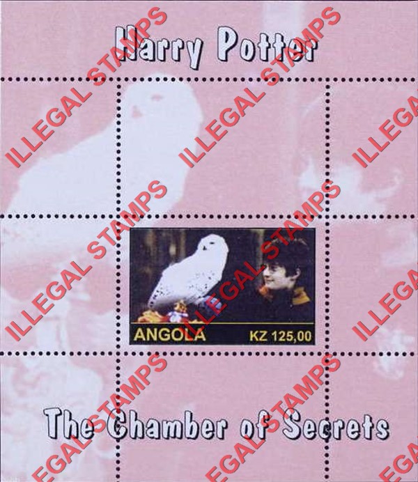 Angola 2003 Harry Potter Chamber of Secrets Illegal Stamp Souvenir Sheets of 1 (Sheet 1) Angola 2003 Harry Potter Chamber of Secrets Illegal Stamp Souvenir Sheets of 1 (Sheet 1)