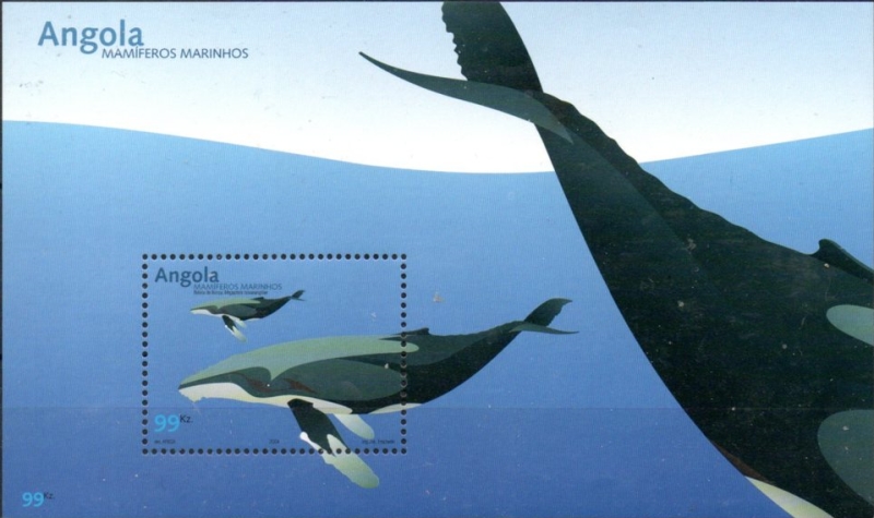 Angola 2004 Whales Marine Mammals Genuine Stamp Souvenir Sheet of 1 Angola 2004 Whales Marine Mammals Genuine Stamp Souvenir Sheet of 1