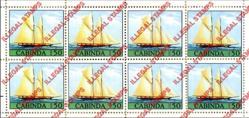 Cabinda 2010 Sailing Ships Schooner Two Masted Counterfeit Illegal Stamp Souvenir Sheet of 8 Cabinda 2010 Sailing Ships Schooner Two Masted Counterfeit Illegal Stamp Souvenir Sheet of 8